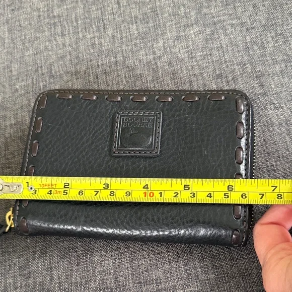 Dooney & Bourke Black Leather Zip Wallet Florentine NWT - Picture 9 of 9